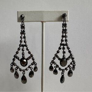 Elegant Black Chandelier Earrings